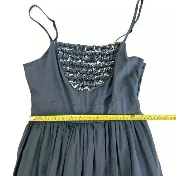 Anthropologie Burlapp Eyeleted Islands Silk Blend Dress Sleeveless Size 4 - Picture 5 of 7